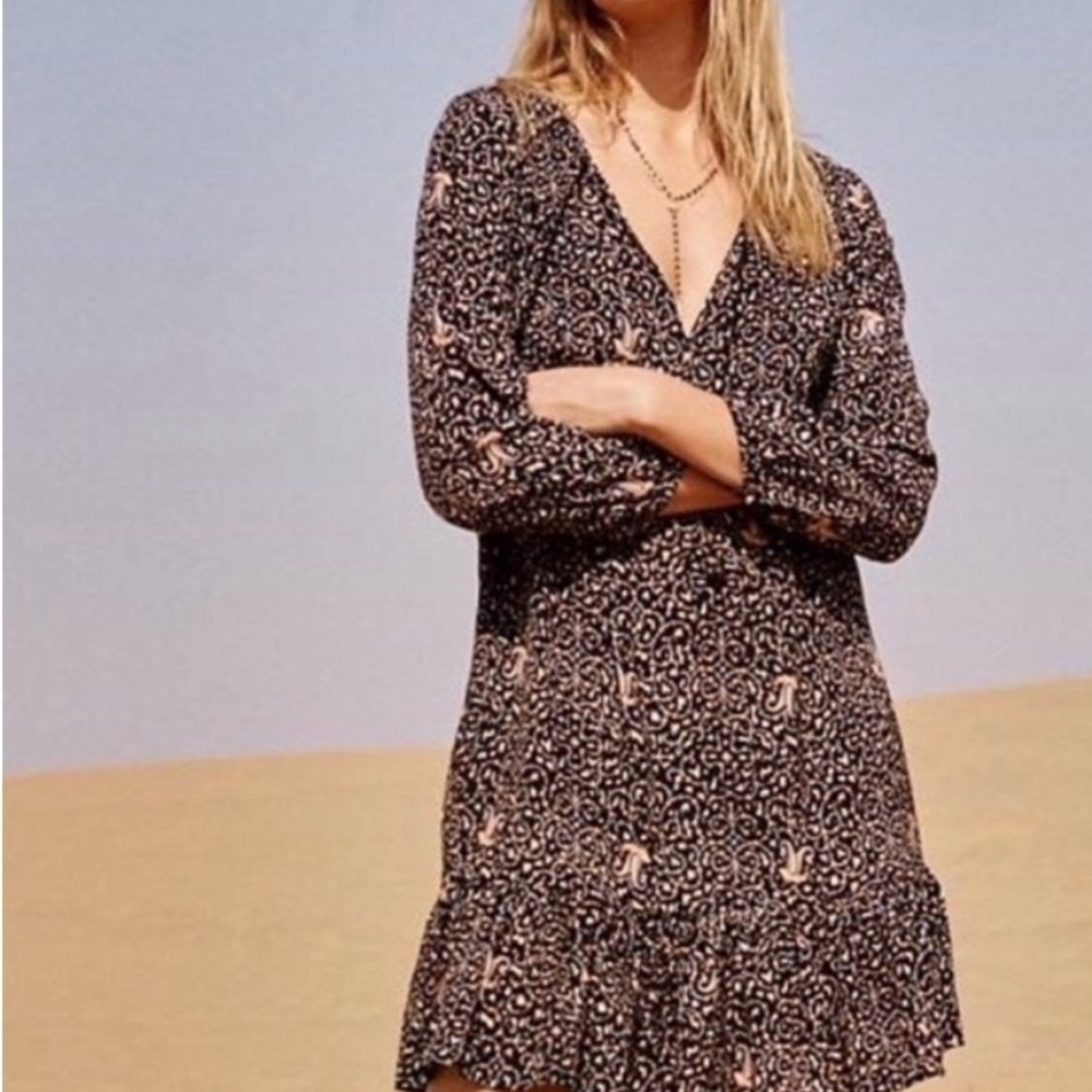 Madewell fiesta dress with ruffle bottom.